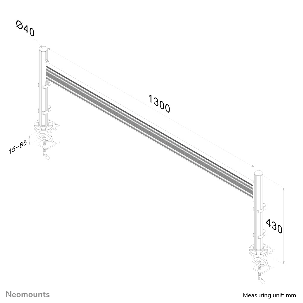 Neomounts FPMA-DTB100 Toolbar-Tischschiene 10-24"
